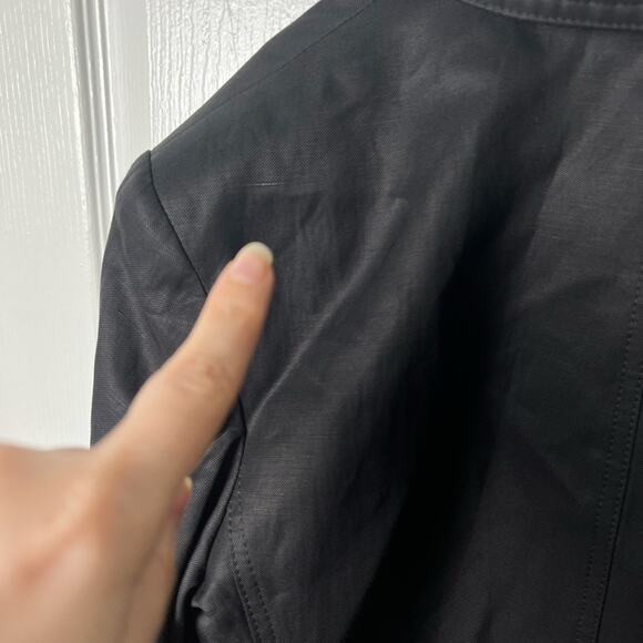 Smythe Black Oversized Linen Blend Double Breasted Long Sleeve Blazer L - Picture 8 of 12